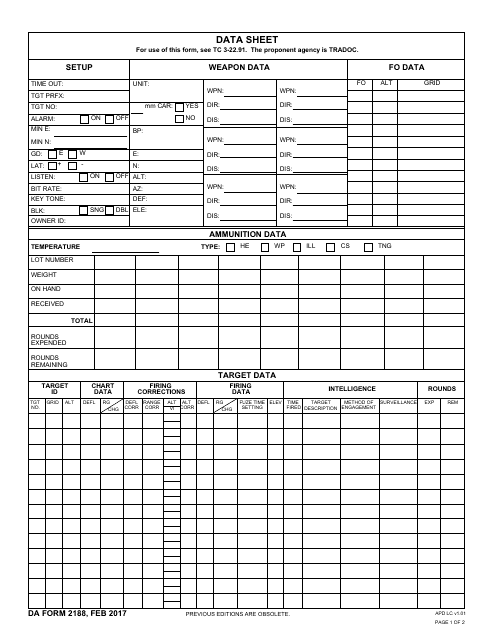 DD Form 2188  Printable Pdf