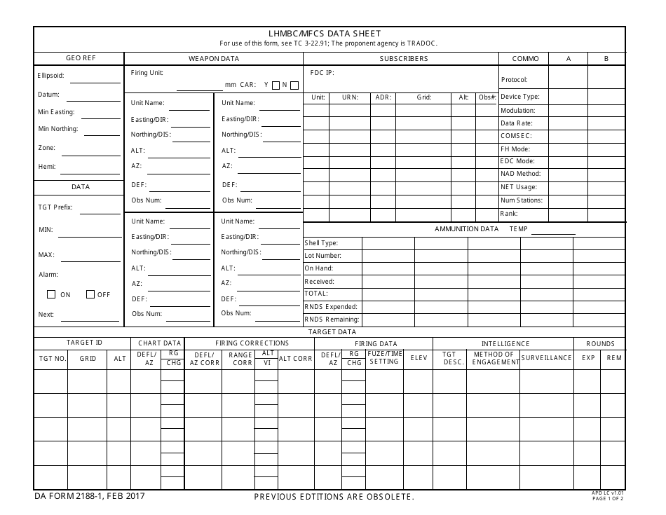 DA Form 2188-1 - Fill Out, Sign Online and Download Fillable PDF ...