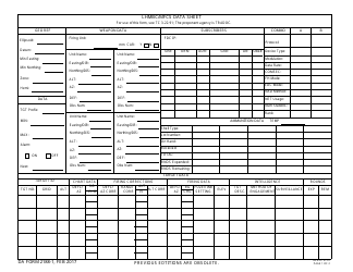 DA Form 2188-1 Lhmbc/Mfcs Data Sheet
