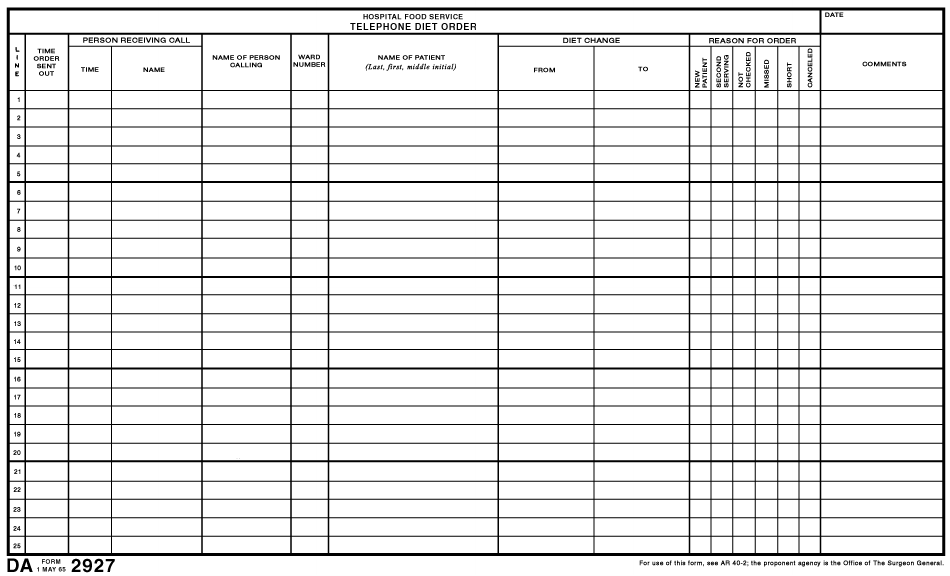 DA Form 2927 - Fill Out, Sign Online and Download Fillable PDF ...