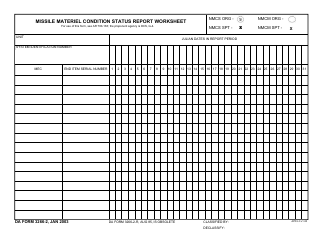 Document preview: DA Form 3266-2 Missile Materiel Condition Status Report Worksheet