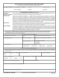 DA Form 3433 Application for Nonapproriated Fund Employment