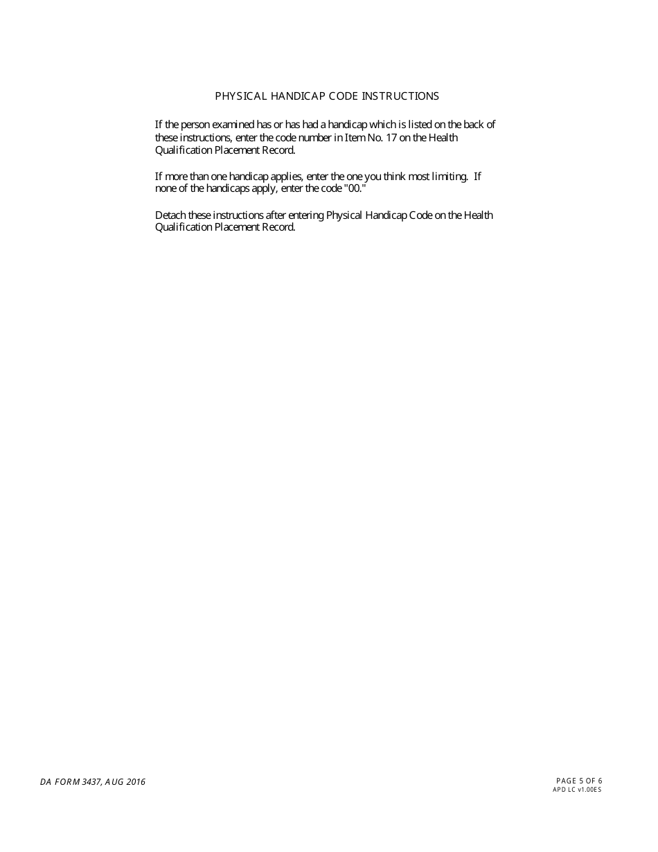 DA Form 3437 Certificate of Medical Examination, Page 5