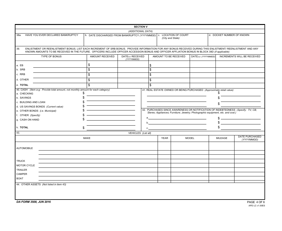 DA Form 3508 - Fill Out, Sign Online and Download Fillable PDF ...