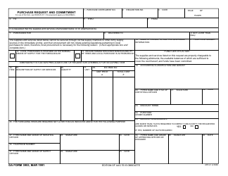 DA Form 3953 &quot;Purchase Request and Commitment&quot;