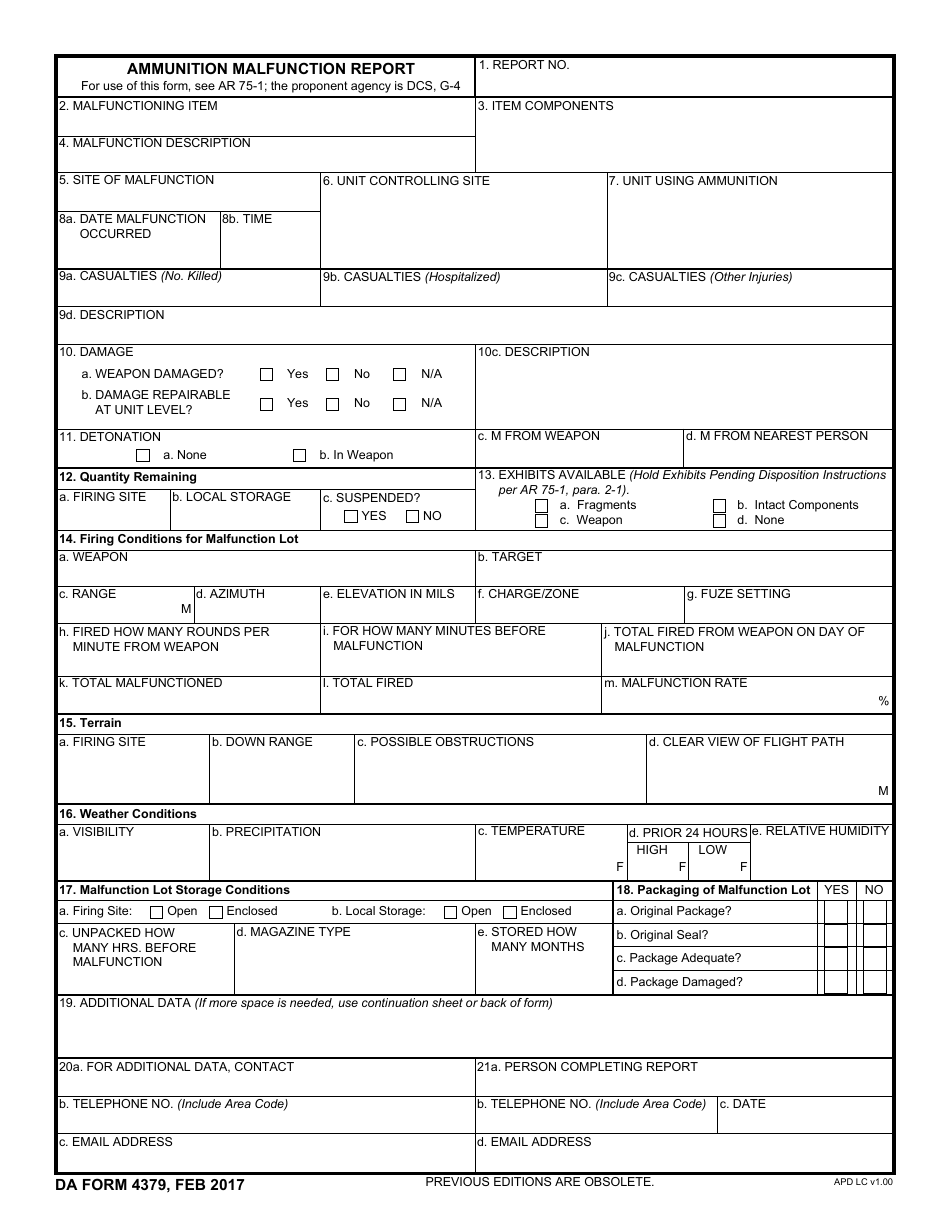 Da Form 4379 - Fill Out, Sign Online And Download Fillable Pdf 