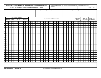 Document preview: DA Form 4569-1 Security Assistance DA Publication Requisition Code Sheet