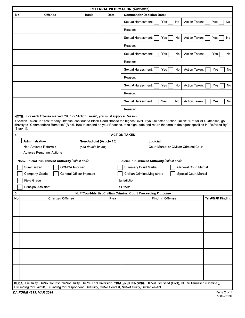 DA Form 4833 - Fill Out, Sign Online and Download Fillable PDF ...