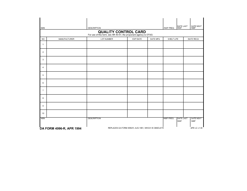 DA Form 4996-R - Fill Out, Sign Online and Download Fillable PDF | Templateroller