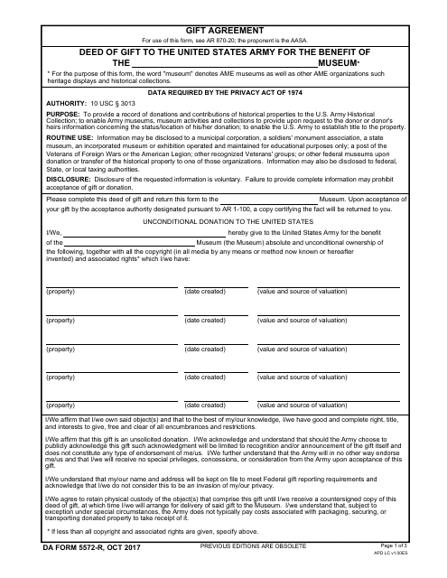 DA Form 5572-R  Printable Pdf