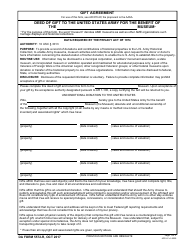 DA Form 5572-R Gift Agreement