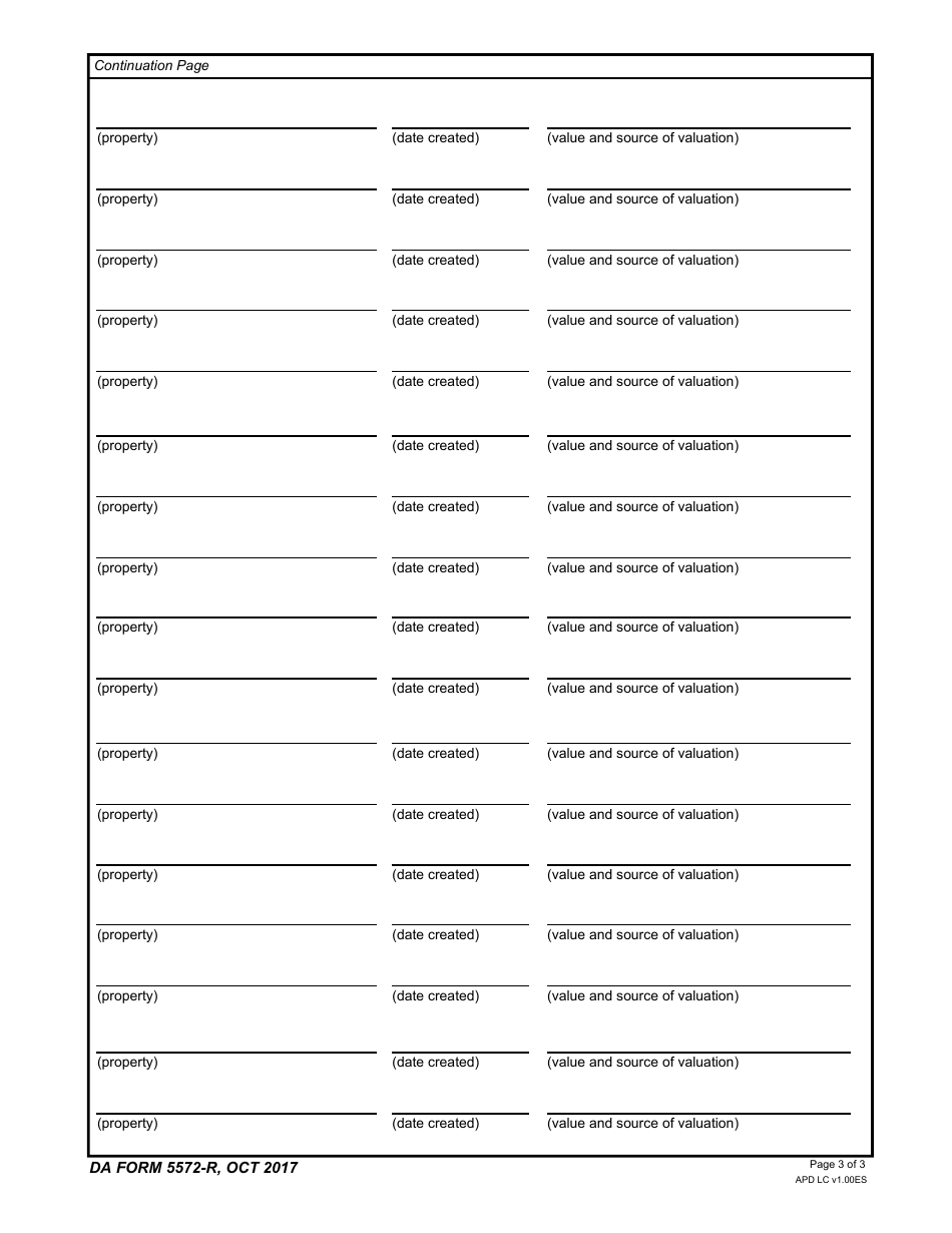 DA Form 5572-R - Fill Out, Sign Online and Download Fillable PDF ...