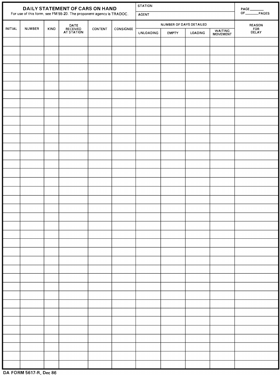 DA Form 5617-R - Fill Out, Sign Online and Download Printable PDF | Templateroller