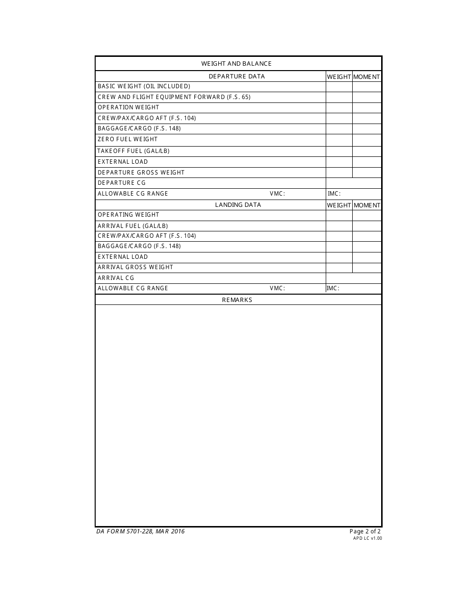 DA Form 5701-228 Oh-58a / C and Th-67 Performance Planning Card, Page 2