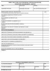 DA Form 5762-R Family Child Care Certification Requirements, Page 2