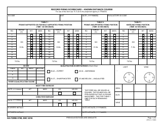 Document preview: DA Form 5789 Record Fire Scorecard-Known Distance Course