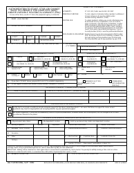 DA Form 5960 Authorization to Start, Stop or Change Basic Allowance for Quarters (BAQ), and/or Variable Housing Allowance (VHA)