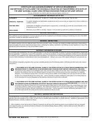 Document preview: DA Form 7249 Certificate and Acknowledgement of Service Requirements and Methods of Fulfillment for Individuals Enlisting or Transferring Into Units of the Army National Guard Upon REFRAD/Discharge From Active Army Service