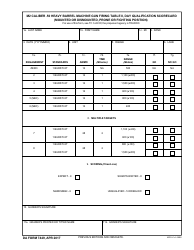 Document preview: DA Form 7449 M2 Caliber .50 Heavy Barrel Machine Gun Firing Table II, Day Qualification Scorecard (Mounted or Dismounted, Prone or Fighting Position)