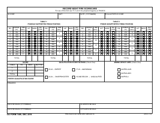 Document preview: DA Form 7489 Record Night Fire Scorecard