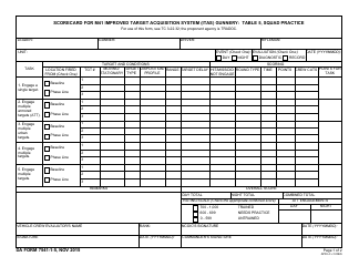 Document preview: DA Form 7541-1-5 Scorecard for M41 Improved Target Acquisition System (Itas) Gunnery: Table 5, Squad Practice
