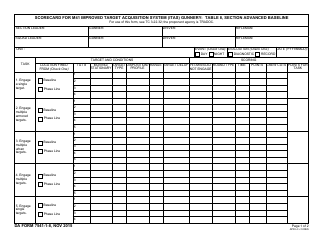 Document preview: DA Form 7541-1-8 Scorecard for M41 Improved Target Acquisition System (Itas) Gunnery: Table 8, Section Advanced Baseline