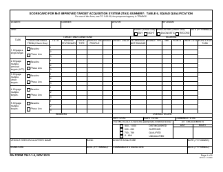 Document preview: DA Form 7541-1-6 Scorecard for M41 Improved Target Acquisition System (Itas) Gunnery: Table 6, Squad Qualification
