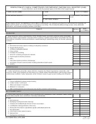 DA Form 7654 Verification of Clinical Competencies for Emergency Nursing Skill Identifier (Si M5)