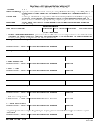 DA Form 7691 First Class Diver Qualification Worksheet