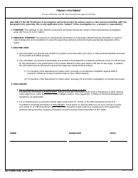 Document preview: DA Form 7694 Privacy Statement