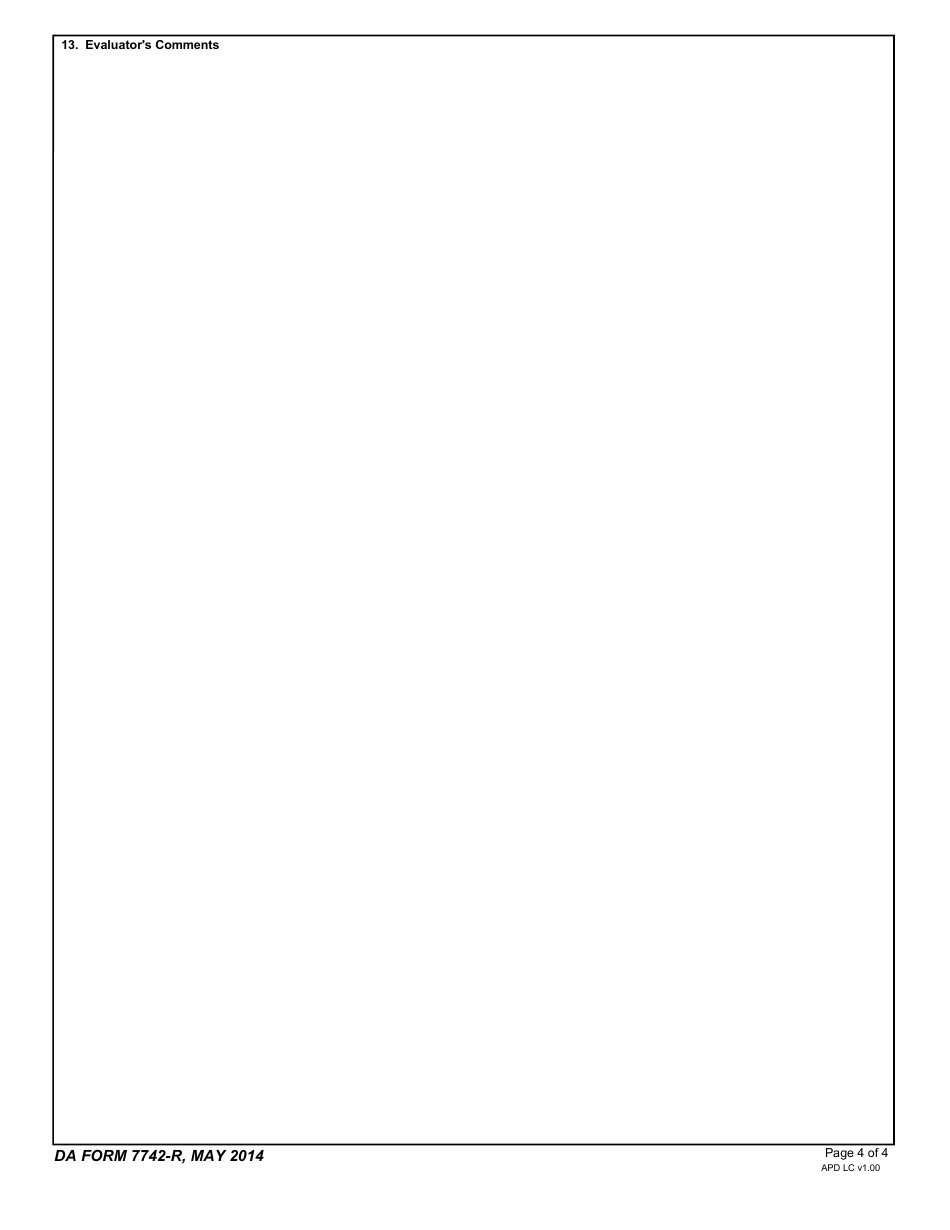 DA Form 7742 Trauma Scenario Grade Sheet, Page 4