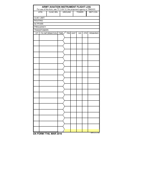DA Form 7748  Printable Pdf