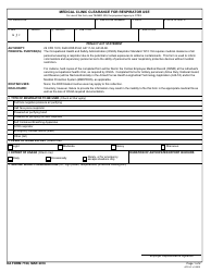 Document preview: DA Form 7760 Medical Clinic Clearance for Respirator Use