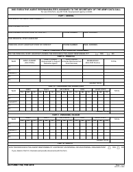 DA Form 7786 DoD Executive Agent Responsibilities Assigned to the Secretary of the Army Data Call
