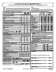 Document preview: DA Form 7776 Army Reserve Reenlistment Eligibility Worksheet