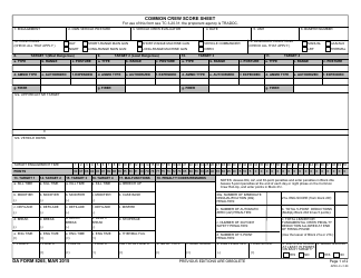 Document preview: DA Form 8265 Common Crew Score Sheet