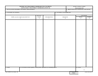 Document preview: DD Form 7A Report of Treatment Furnished Pay Patients Outpatient Furnished (Part B)
