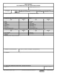 DD Form 419 Move Request for Transportation and Operations Division