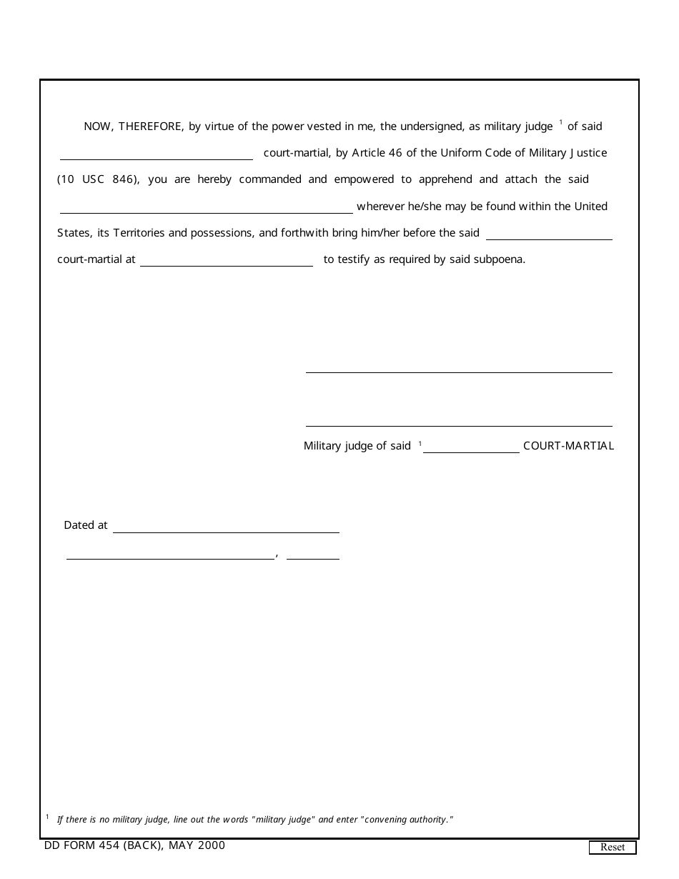 DD Form 454 - Fill Out, Sign Online and Download Fillable PDF ...