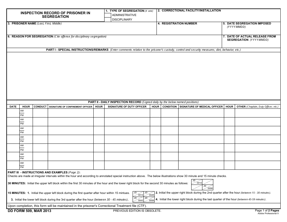 DD Form 509 - Fill Out, Sign Online and Download Fillable PDF ...