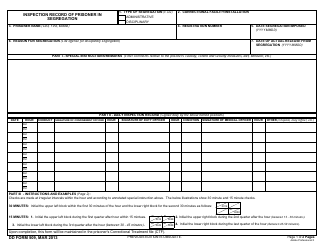 DD Form 509 Inspection Record of Prisoner in Segregation