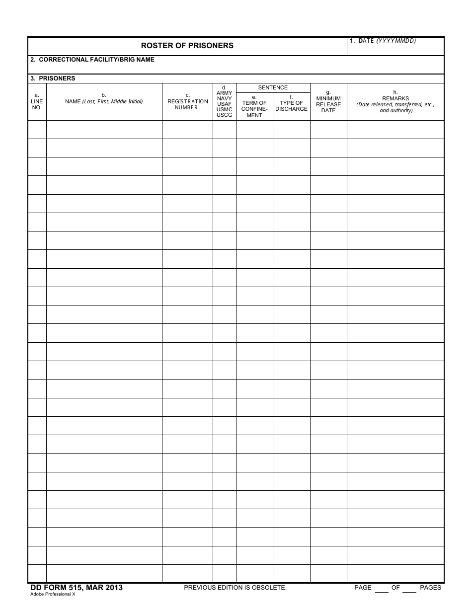 DD Form 515 - Fill Out, Sign Online and Download Fillable PDF ...