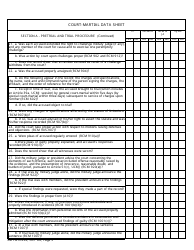 DD Form 494 Court-Martial Data Sheet, Page 3