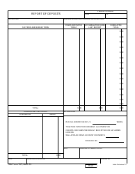 Document preview: DD Form 707 Report of Deposits