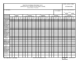 Document preview: DD Form 804-7 Enlistment Examining Personnel Data (Service/Active, Reserve or National Guard)