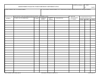 Document preview: DD Form 1079 Disinterment Register From Temporary Interment Sites