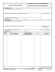 DD Form 1131 Download Fillable PDF or Fill Online Cash Collection ...