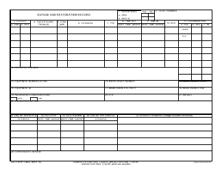DD Form 1443 Outage and Restoration Record