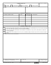 DD Form 1814 Carrier Notice of Warning/Suspension/Reinstatement or Cancellation