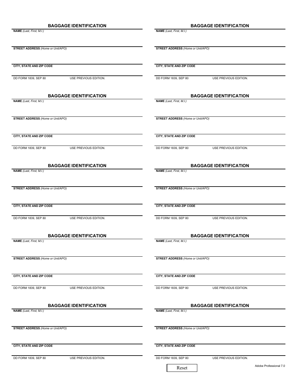 DD Form 1839 - Fill Out, Sign Online and Download Fillable PDF ...